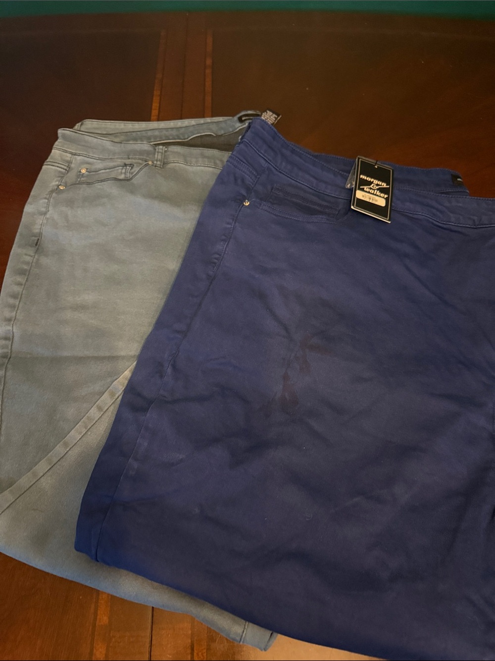 Women’s Casual Stretch Pants - royal blue and light blue